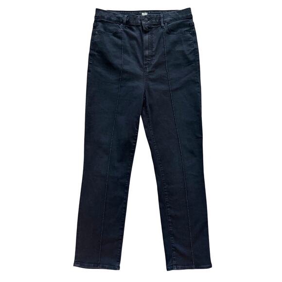 Paige High Rise Cindy Jeans Women's Sz 31 Black Slater Straight Classicore Y2K - Picture 1 of 15